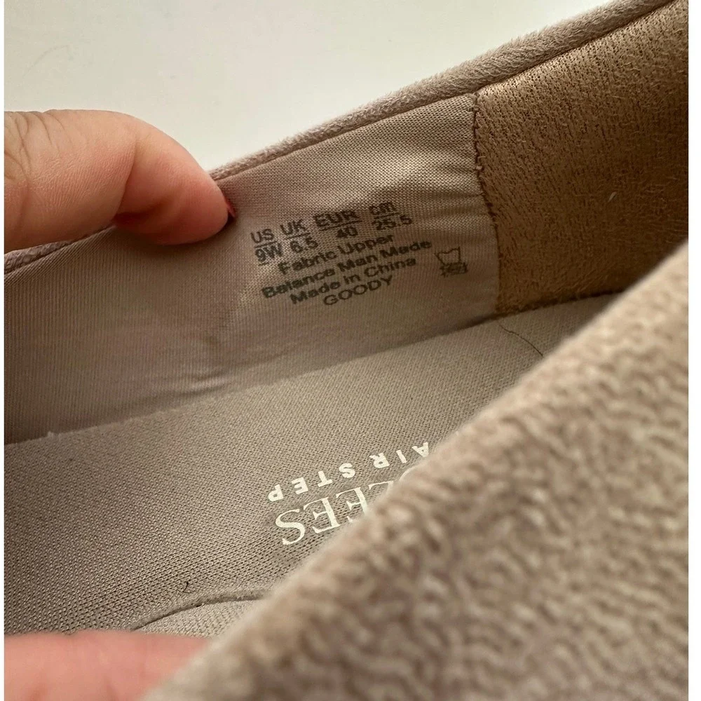 LifeStride Bzees Goody Air Step Slip On Shoes Size 9W Tan Comfort Walking